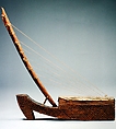 Ngombi (arched Harp), Wood, skin, vegetable fiber, leather, Fang/Kele people